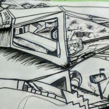 Dibujo titulada "the scam of covid" por Martin Mulherin, Obra de arte original, Tinta
