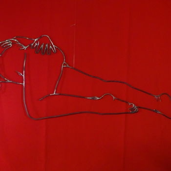 Sculpture titled "Miramuse, la détente" by Marc Terrade, Original Artwork, Metals