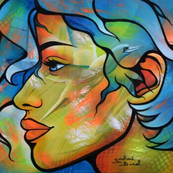 Peinture intitulée "comme un fou de bas…" par Jeannette Guichard-Bunel, Œuvre d'art originale, Huile Monté sur Châssis en bo…