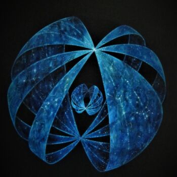 Painting titled "Intrication quantiq…" by Frédéric Letrun, Original Artwork, Oil Mounted on Wood Stretcher frame