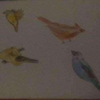 Drawing titled "Try to flying" by Krishna Art Gallery, Original Artwork, Pencil
