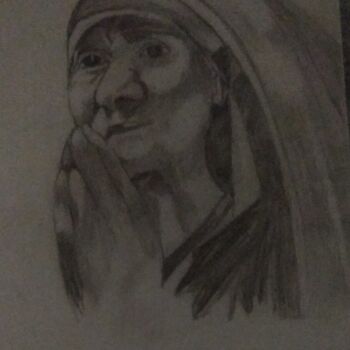 Dibujo titulada "An old lady" por Krishna Art Gallery, Obra de arte original, Lápiz