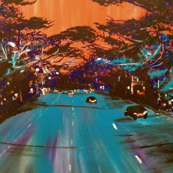 Painting titled "Drive" by Atignas Art, Original Artwork, Acrylic Mounted on Wood Panel
