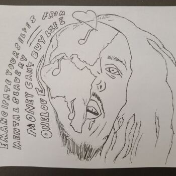 Drawing titled "To Quote a Legend A…" by Unchained, Original Artwork, Ballpoint pen