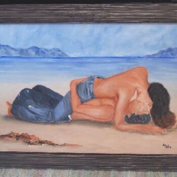 Painting titled "Lovers on the beach" by Ankie, Original Artwork