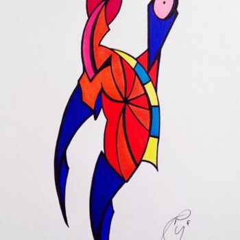 Tekening getiteld "Trimbaler" door Moreau Franck Didier, Origineel Kunstwerk, Gelpen