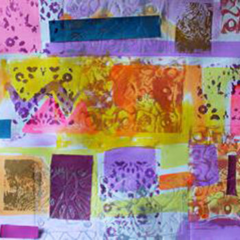 Printmaking titled "Indian Quilt 2" by Simler, Original Artwork, Monotype