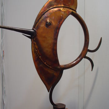 Sculpture intitulée "Flat fisch" par Issro, Œuvre d'art originale, Métaux