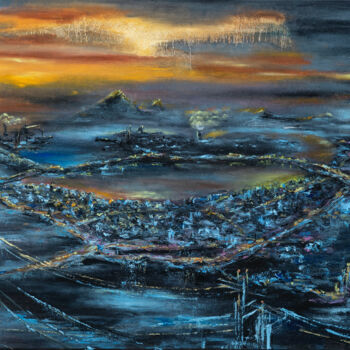 제목이 "The bronze sundown…"인 미술작품 Larisa Lavrova로, 원작, 래커