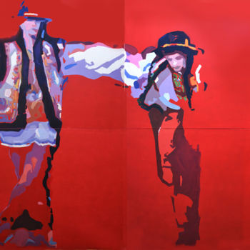 Painting titled "Arkan. Ritual Dance…" by Marian Luniv, Original Artwork, Oil