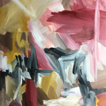 Painting titled "conversation" by Ines Khadraoui, Original Artwork, Acrylic Mounted on Wood Stretcher frame