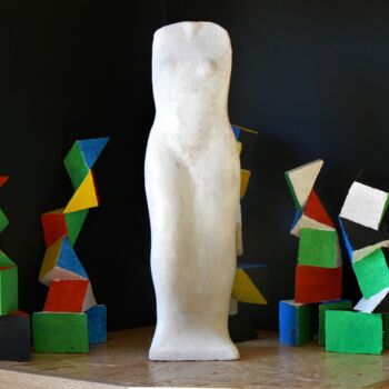 Sculpture titled "Vénus et ses copains" by Pascal Borgo, Original Artwork, Wood