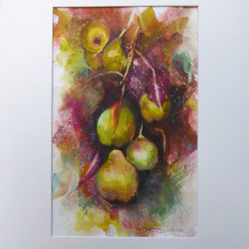 Painting titled "PERAS" by Ana María Gonzalez Jimenez, Original Artwork, Watercolor