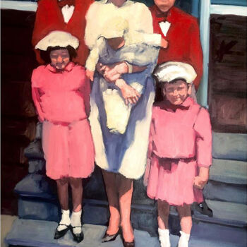 Peinture intitulée "Family Portrait" par Justine Lemaire, Œuvre d'art originale, Huile Monté sur Châssis en bois