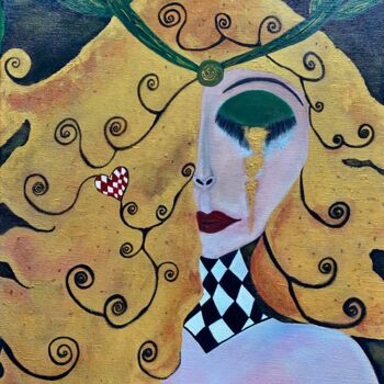 Peinture intitulée "Złota/Goldilocks" par Kamila Polak, Œuvre d'art originale, Acrylique