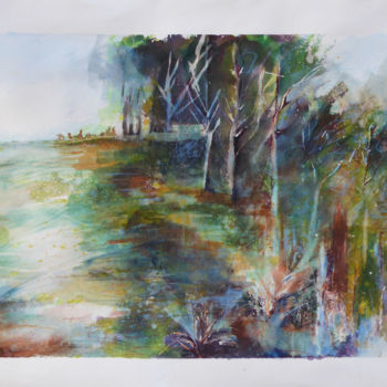 Painting titled "PAISAJE 1" by Ana María Gonzalez Jimenez, Original Artwork, Watercolor