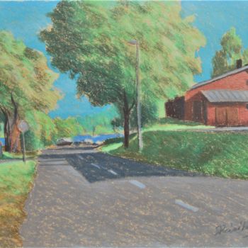 Drawing titled "Punaisia latoja" by Ari Reinikainen, Original Artwork, Pastel