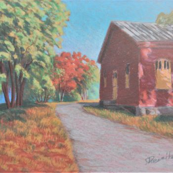 Drawing titled "Tiilitalo 2" by Ari Reinikainen, Original Artwork, Pastel