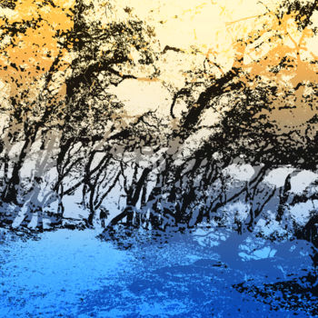 Digitale Kunst mit dem Titel "Bois de la Chaize N…" von Gérard Esquerre, Original-Kunstwerk, 2D digitale Arbeit Auf Aluminiu…
