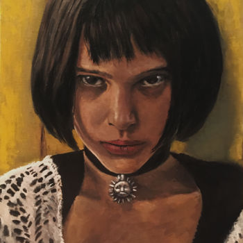 Painting titled "Portrait of Matilda" by Ruslan Baysaev, Original Artwork, Oil
