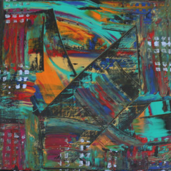 Painting titled "Un dimanche au Séné…" by Lénon B, Original Artwork, Acrylic Mounted on Wood Stretcher frame