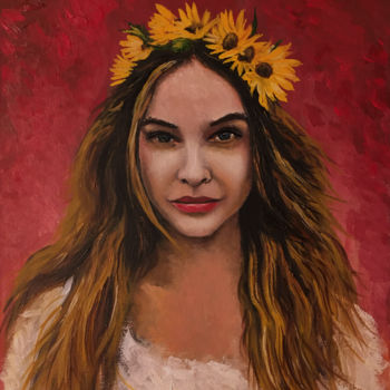 Painting titled "Portrait of Barbara" by Ruslan Baysaev, Original Artwork, Oil