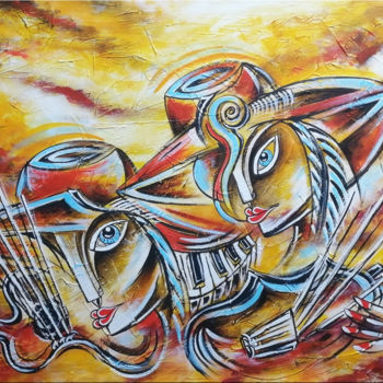 Pittura intitolato "Music of Love #907" da Thomas Lange, Opera d'arte originale, Olio Montato su Telaio per barella in legno