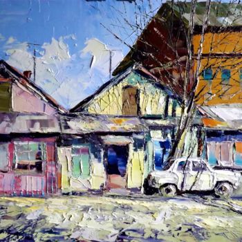 Pittura intitolato "Старый Москвич" da Sergei Efremov, Opera d'arte originale, Olio