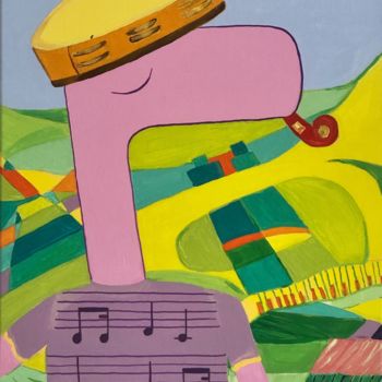 「Musician Pinko」というタイトルの絵画 Nida Acunによって, オリジナルのアートワーク, アクリル
