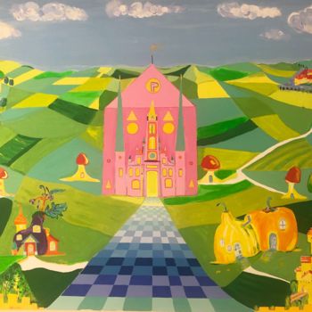 Painting titled "Pinko Palace" by Nida Acun, Original Artwork, Acrylic