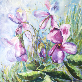 제목이 "Forest violets-port…"인 미술작품 Tatyana Pchelnikova로, 원작, 기름