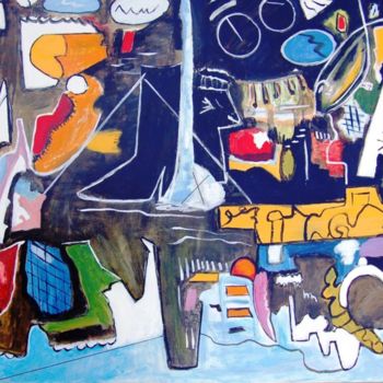 Pintura titulada "BORDEAUX LA NUIT" por Mariam Mouliets, Obra de arte original, Oleo