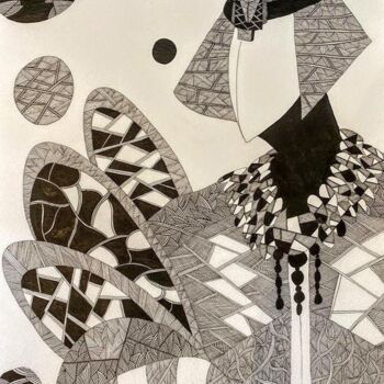 Drawing titled "Noblesse Orientale" by Sabrina Timsit, Original Artwork, Ink