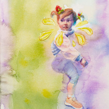 「"Сuriosity" - Origi…」というタイトルの絵画 Anna Ivanovaによって, オリジナルのアートワーク, 水彩画