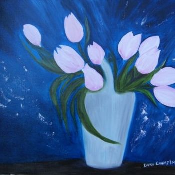 「TULIPES」というタイトルの絵画 Dany Champemeによって, オリジナルのアートワーク, オイル