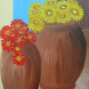 Peinture intitulée "FLEURS DE SOLEIL" par Dany Champeme, Œuvre d'art originale, Huile