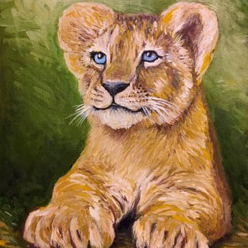 绘画 标题为“Little Lion” 由Ruslan Baysaev, 原创艺术品, 油