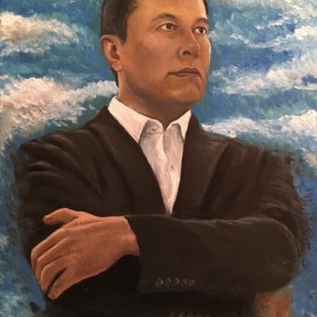 Ζωγραφική με τίτλο "Elon Musk" από Ruslan Baysaev, Αυθεντικά έργα τέχνης, Λάδι