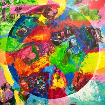 Schilderij getiteld "Luna and Sol" door Lisa Trevino, Origineel Kunstwerk, Acryl