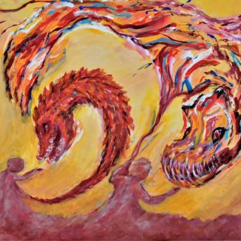 绘画 标题为“Feed your Demons” 由Luís Bastos, 原创艺术品, 丙烯 安装在木质担架架上