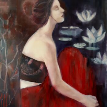 Peinture intitulée "Meditation" par Marie Pascale Martins, Œuvre d'art originale, Huile Monté sur Châssis en bois