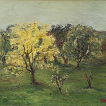 绘画 标题为“Trees in  autumn” 由Mushegh Grigoryan, 原创艺术品, 油