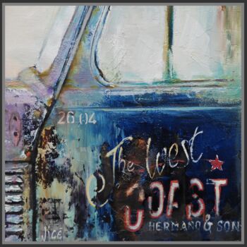 Peinture intitulée "Les frères de la cô…" par Jicé, Œuvre d'art originale, Huile Monté sur Panneau de bois