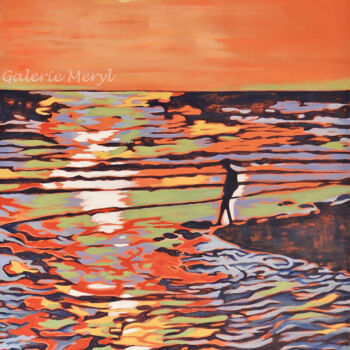Peinture intitulée "La Méditerranée pou…" par Meryl, Œuvre d'art originale, Acrylique Monté sur Châssis en bois