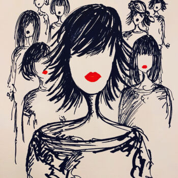 Drawing titled "Une nuit, avant ..." by Caroline Montigneaux, Original Artwork, Marker