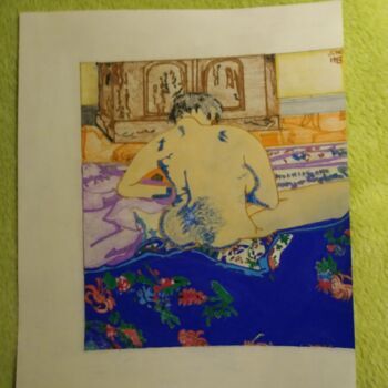 Dessin intitulée "fille nue toute nue" par Fabian Rodriguez, Œuvre d'art originale, Crayon Monté sur Carton