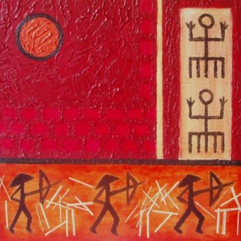 Ζωγραφική με τίτλο "Hommes et femmes" από Isabelle Mignot, Αυθεντικά έργα τέχνης