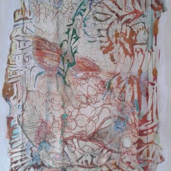 Gravures & estampes intitulée "Le vieux couple" par Lilli Deutsch, Œuvre d'art originale, Gravure