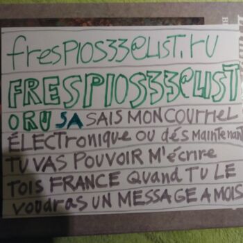 Dessin intitulée "mon courriel électr…" par Fabian Rodriguez, Œuvre d'art originale, Crayon Monté sur Carton