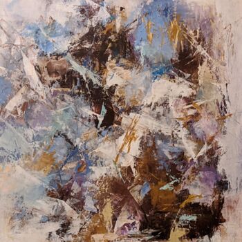 Painting titled "Les étoiles filantes" by Nicole Caron, Original Artwork, Oil
